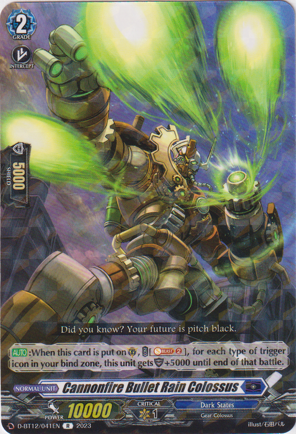 Cannonfire Bullet Rain Colossus - D-BT12/041EN - Evenfall Onslaught - Card Cavern