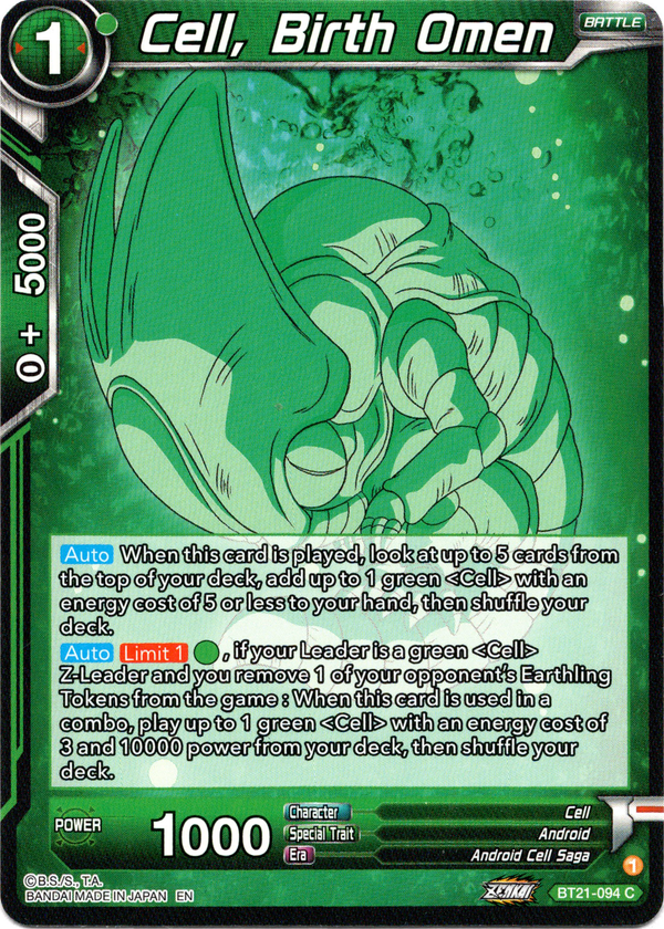 Cell, Birth Omen - BT21-094 - Wild Resurgence - Card Cavern