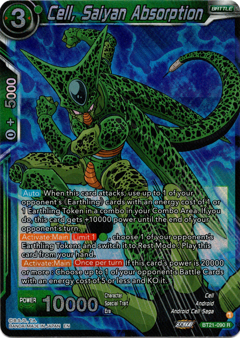 Cell, Saiyan Absorption - BT21-090 - Wild Resurgence - Foil - Card Cavern