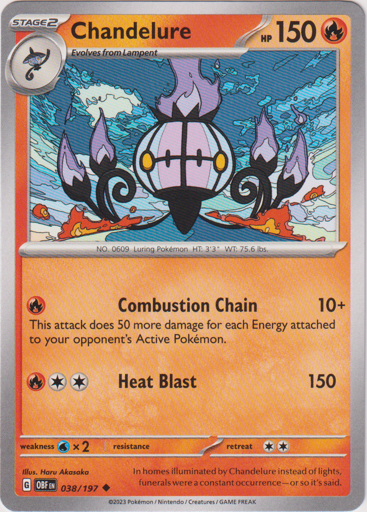 Chandelure - 038/197 - Obsidian Flames - Card Cavern