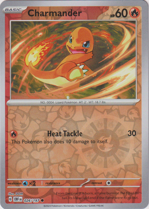 Charmander - 026/197 - Obsidian Flames - Reverse Holo - Card Cavern