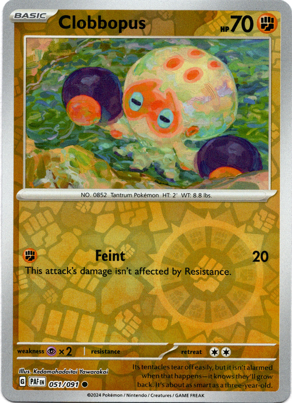 Clobbopus - 051/091 - Paldean Fates - Reverse Holo - Card Cavern