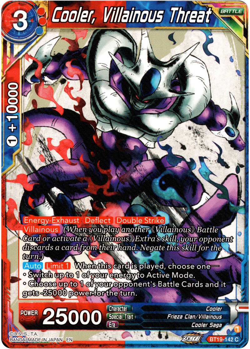 Cooler, Villainous Threat - BT19-142 - Fighter's Ambition - Card Cavern