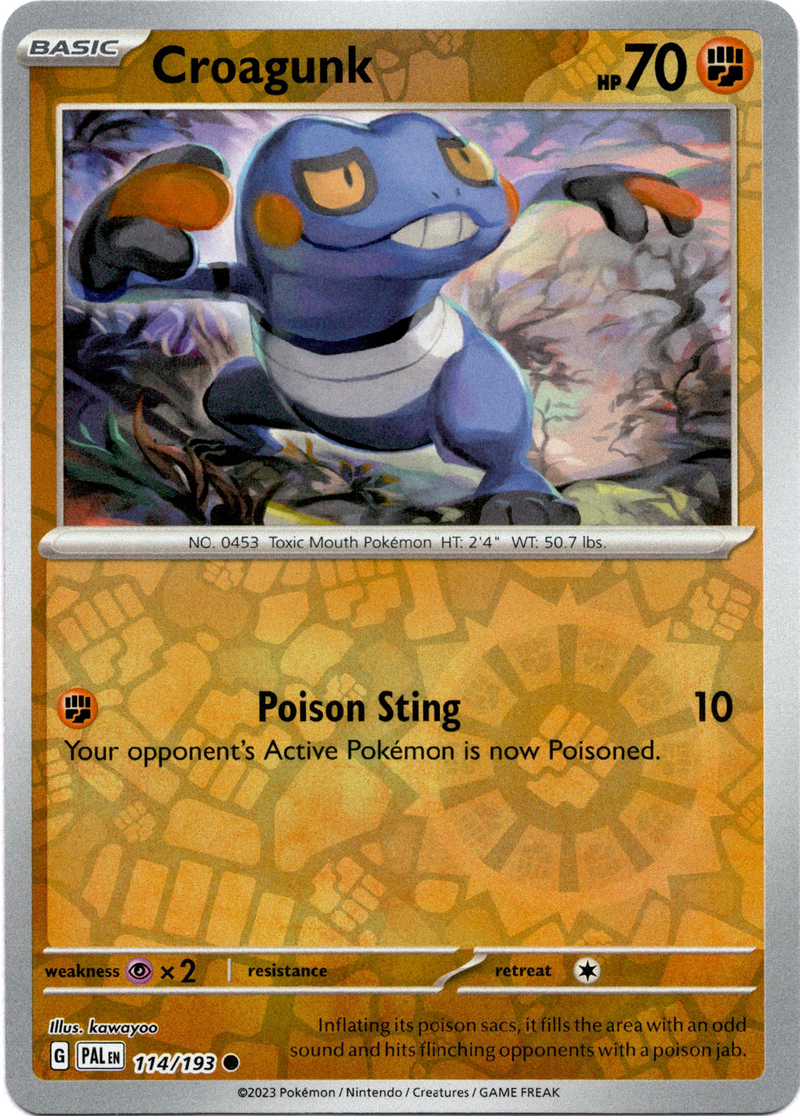 Croagunk - 114/193 - Paldea Evolved - Reverse Holo - Card Cavern