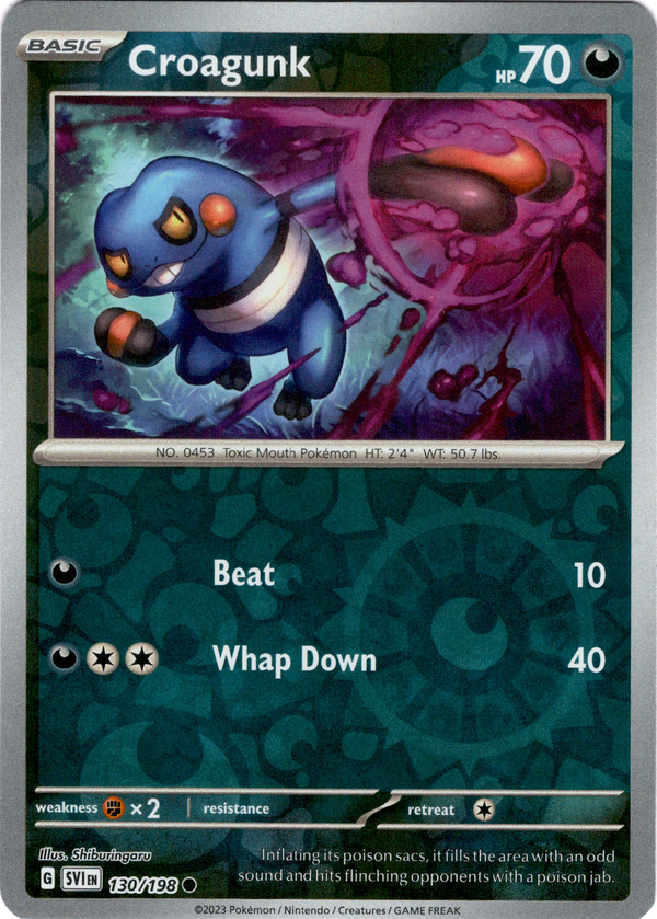 Croagunk - 130/198 - Scarlet & Violet - Reverse Holo - Card Cavern