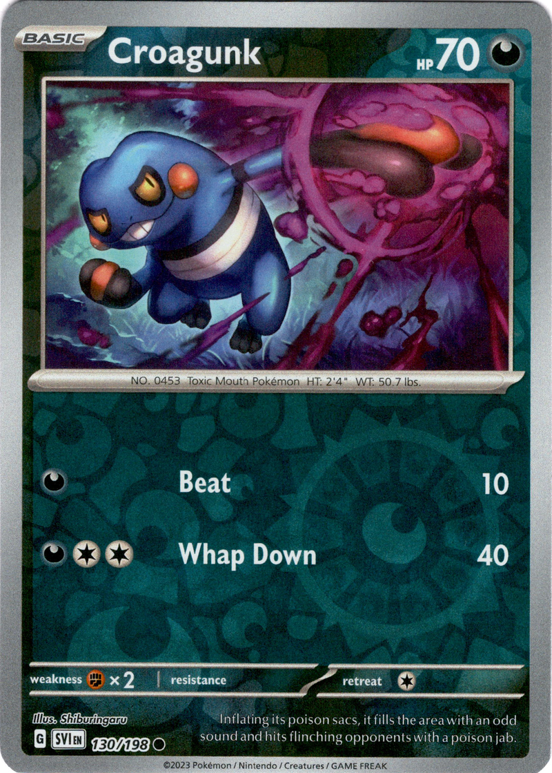 Croagunk - 130/198 - Scarlet & Violet - Reverse Holo - Card Cavern