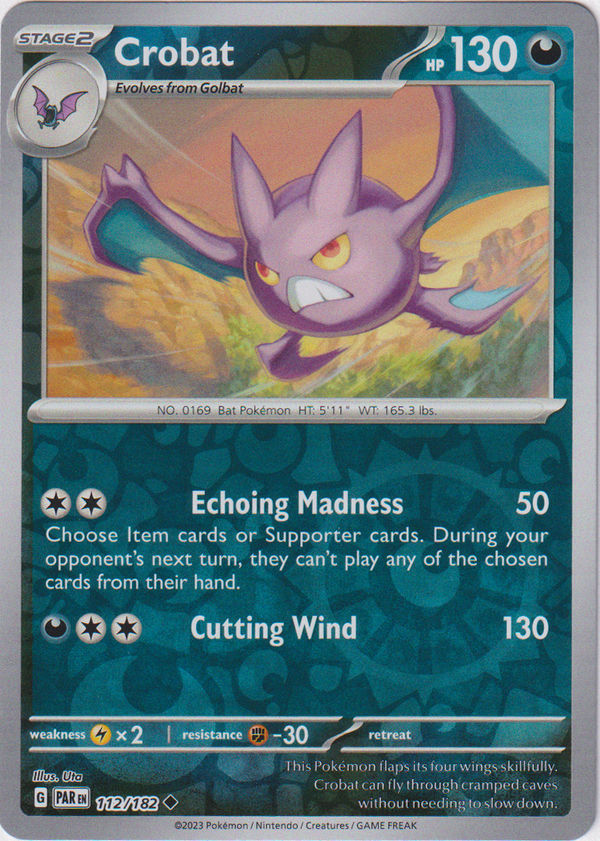 Crobat - 112/182 - Paradox Rift - Reverse Holo - Card Cavern