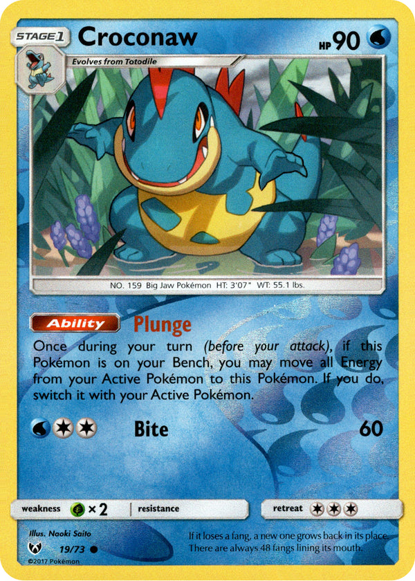 Croconaw - 19/73 - Shining Legends - Reverse Holo - Card Cavern