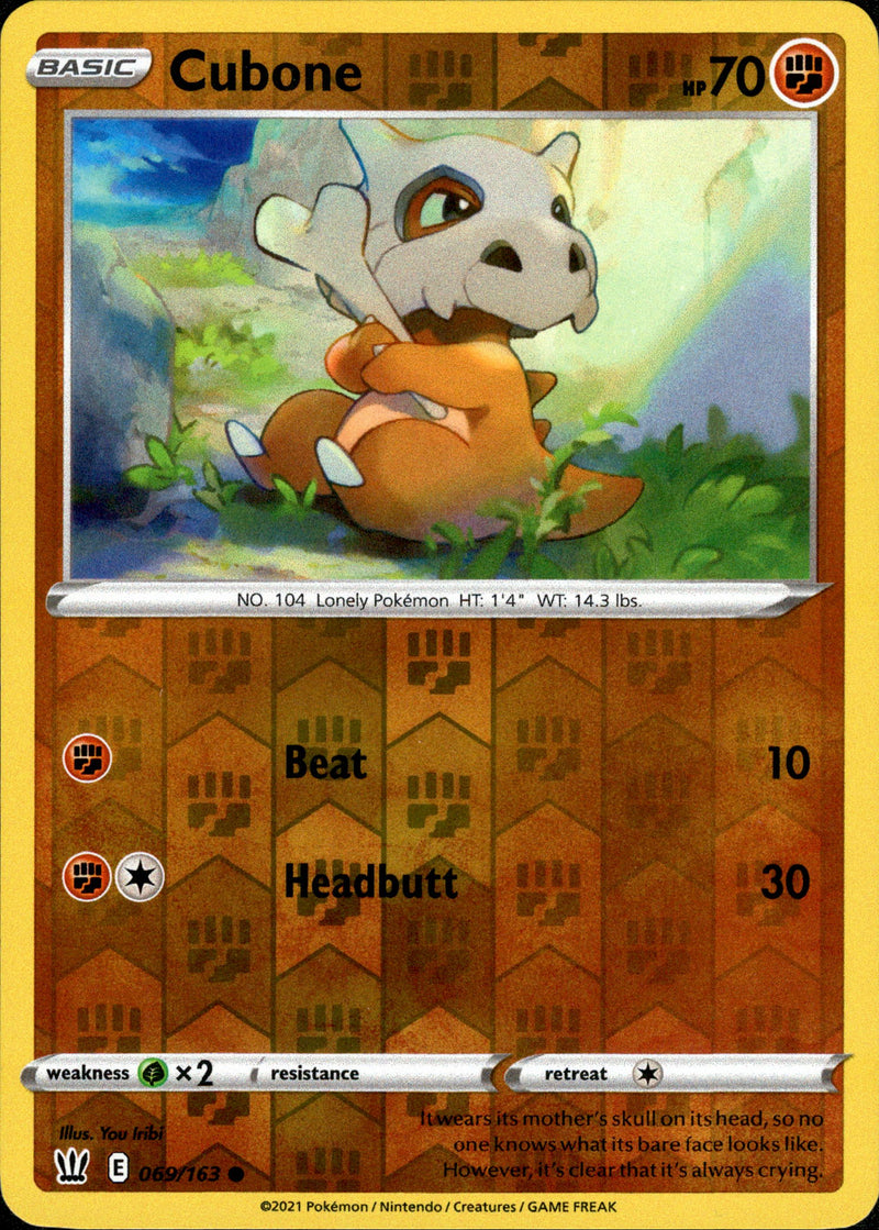 Cubone - 069/163 - Battle Styles - Reverse Holo - Card Cavern