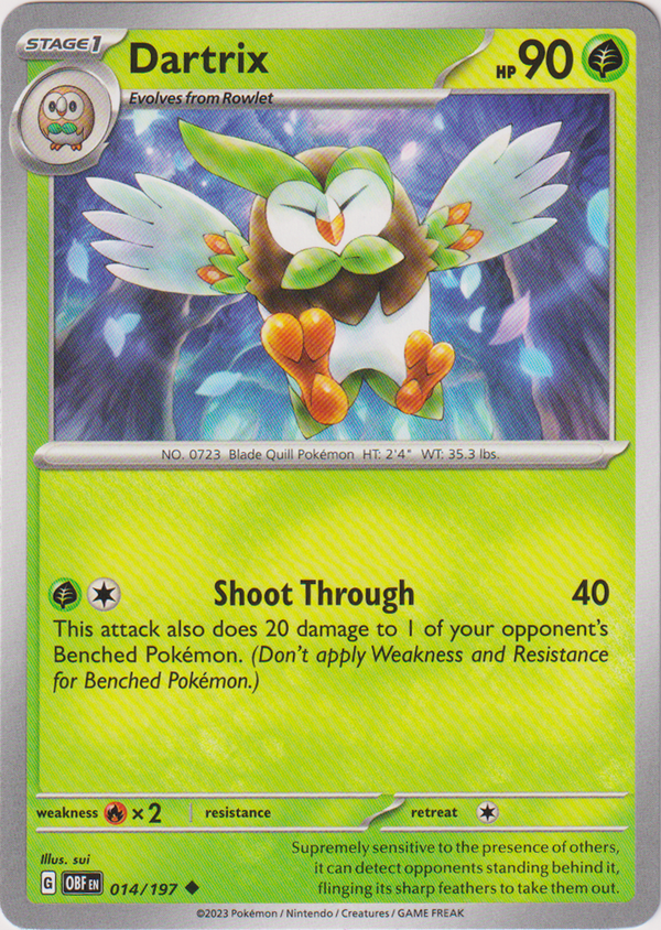 Dartrix - 014/197 - Obsidian Flames - Card Cavern