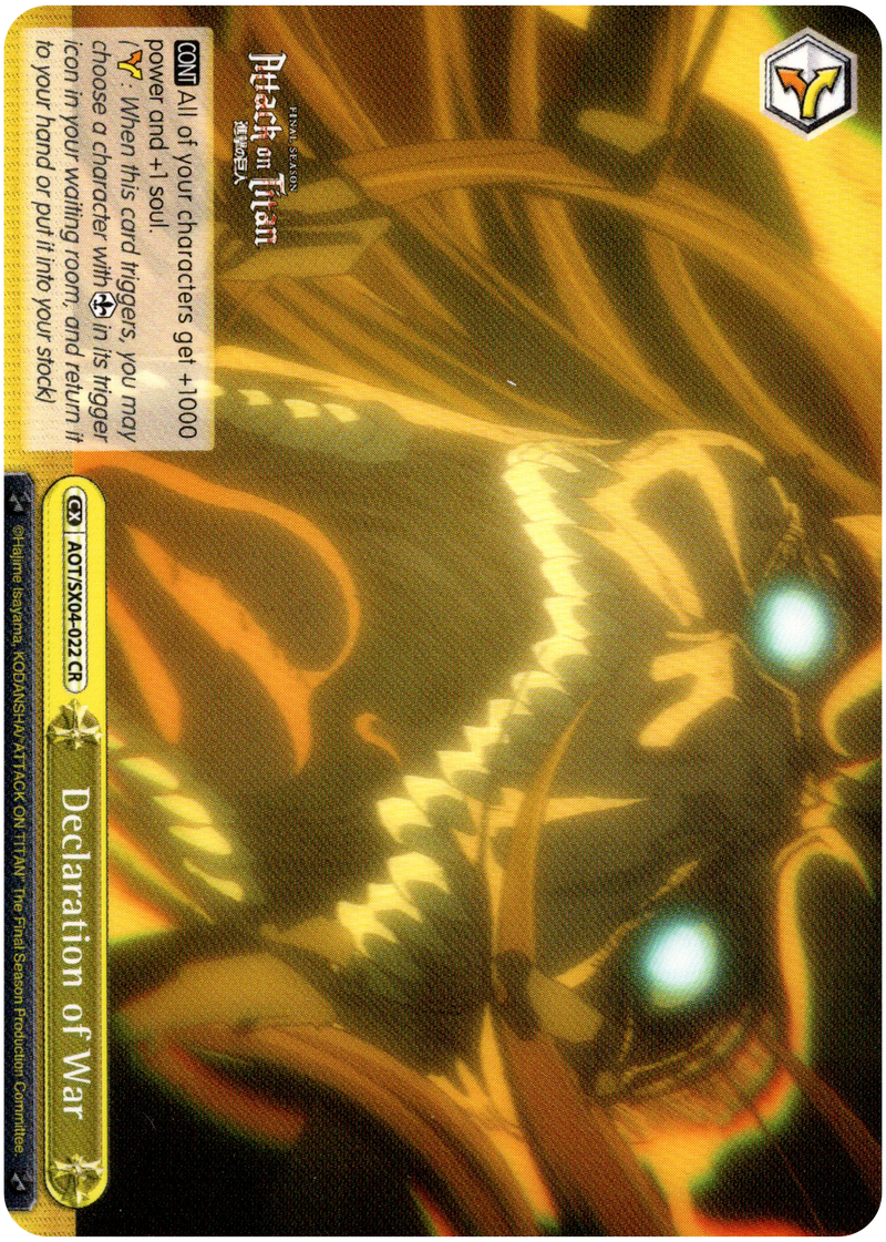 Declaration of War - AOT/SX04-022 CR - Card Cavern