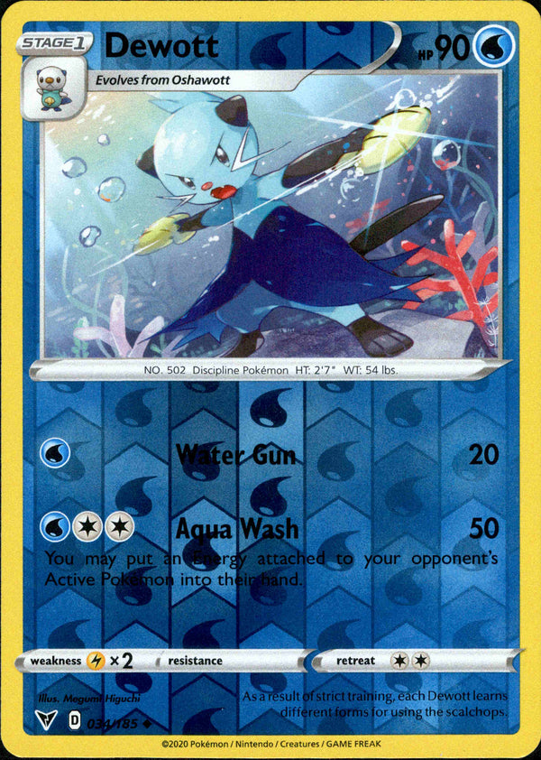 Dewott - 034/185 - Vivid Voltage - Reverse Holo - Card Cavern