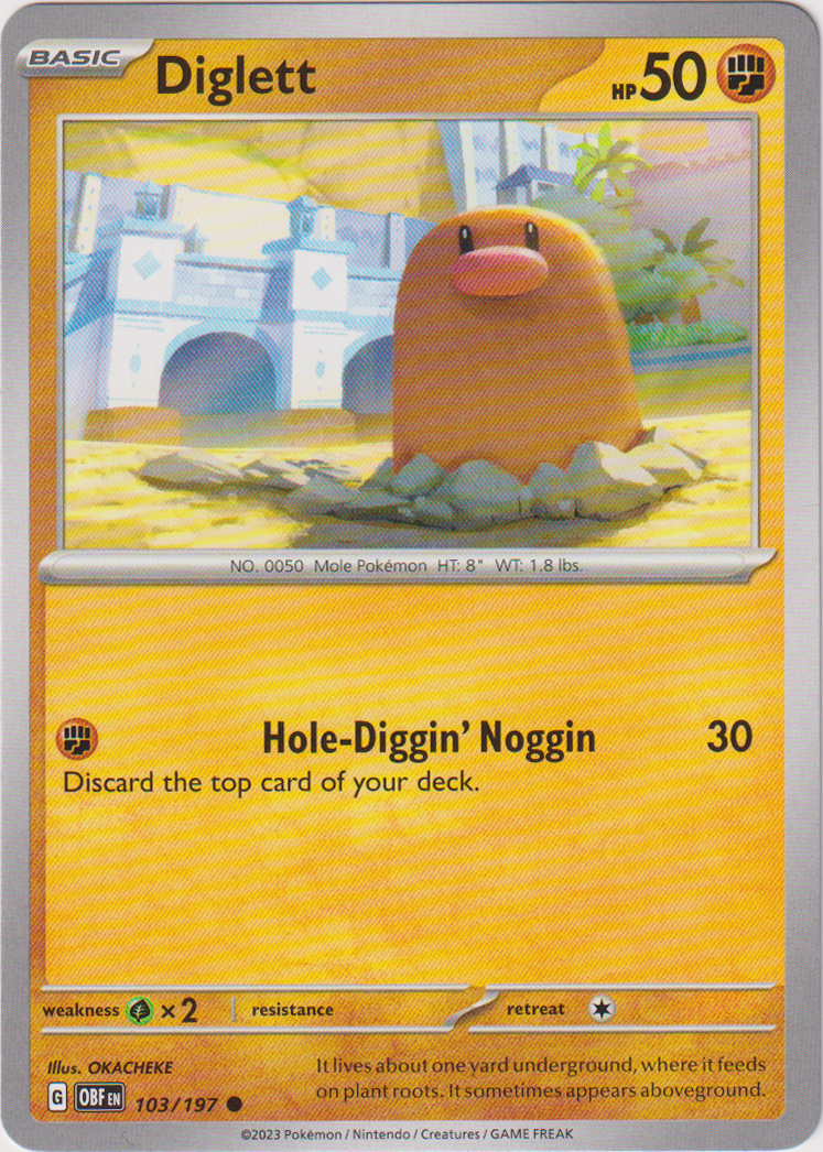 Diglett - 103/197 - Obsidian Flames - Card Cavern