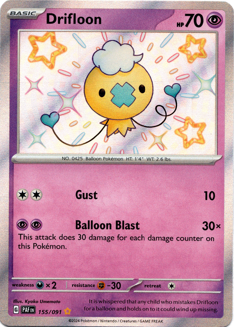 Drifloon - 155/091 - Paldean Fates - Holo - Card Cavern