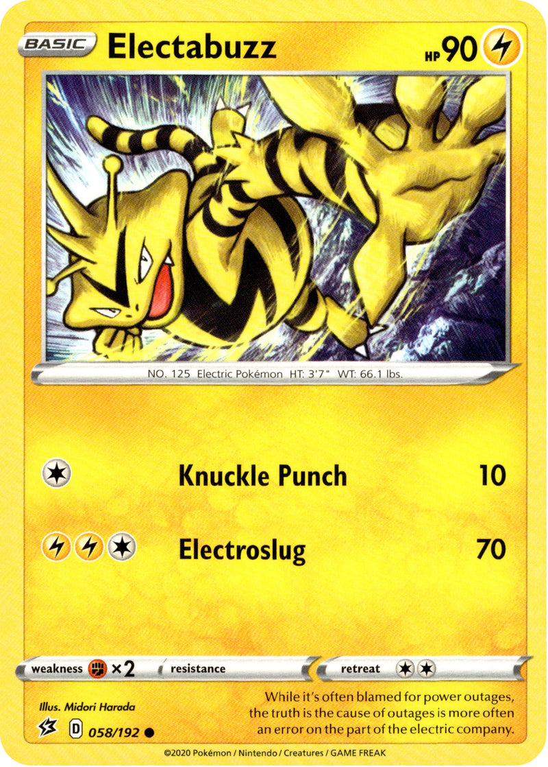 Electabuzz - 58/192 - Rebel Clash - Card Cavern