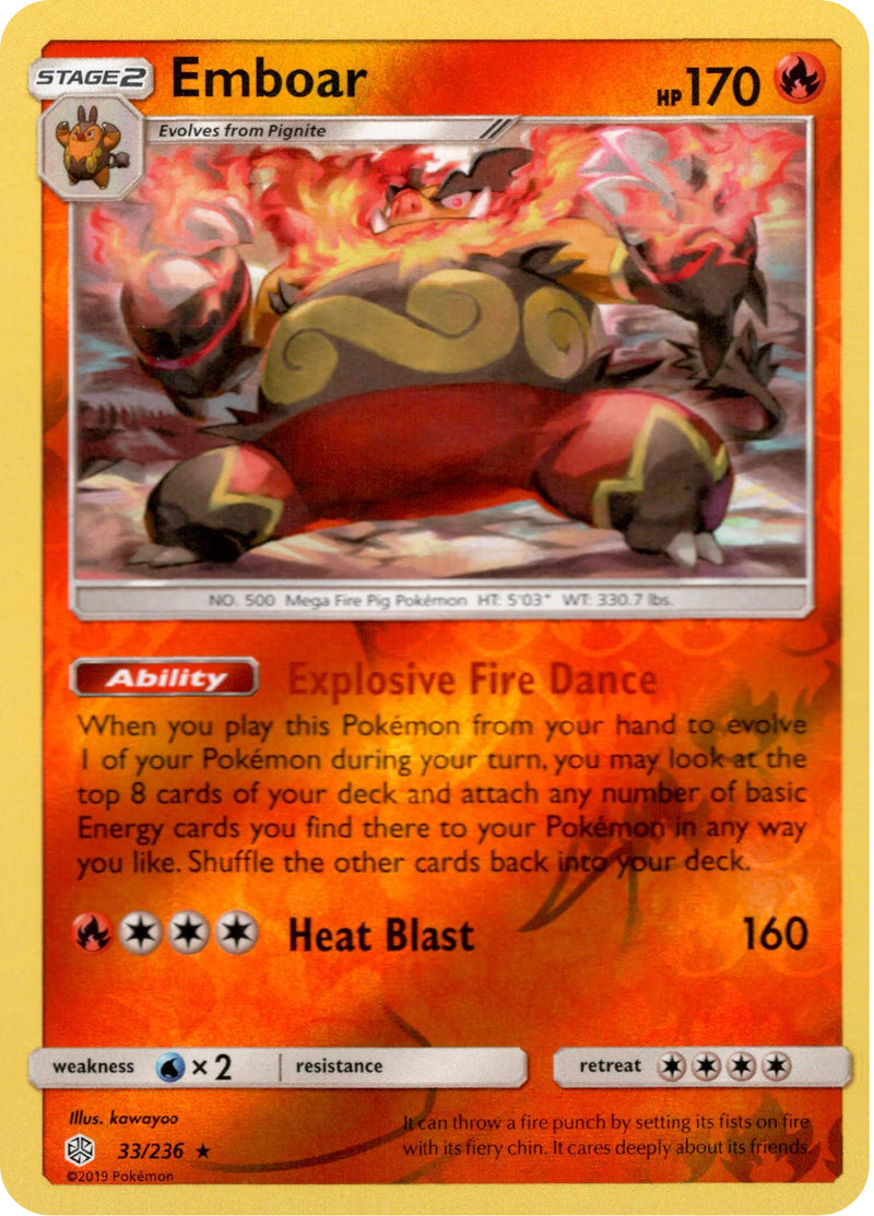 Emboar - 33/236 - Cosmic Eclipse - Reverse Holo - Card Cavern