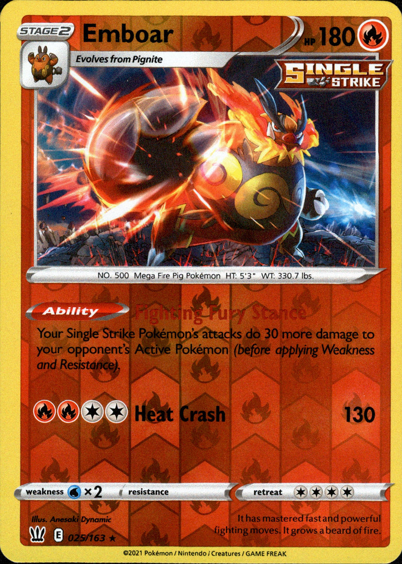 Emboar - 025/163 - Battle Styles - Reverse Holo - Card Cavern