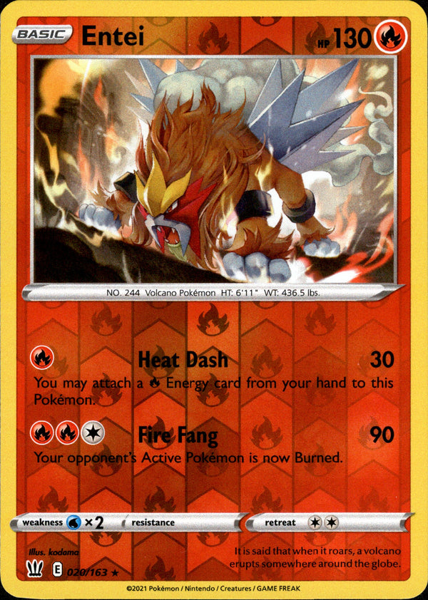 Entei - 020/163 - Battle Styles - Reverse Holo - Card Cavern