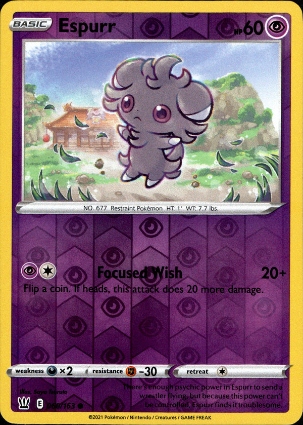 Espurr - 060/163 - Battle Styles - Reverse Holo - Card Cavern