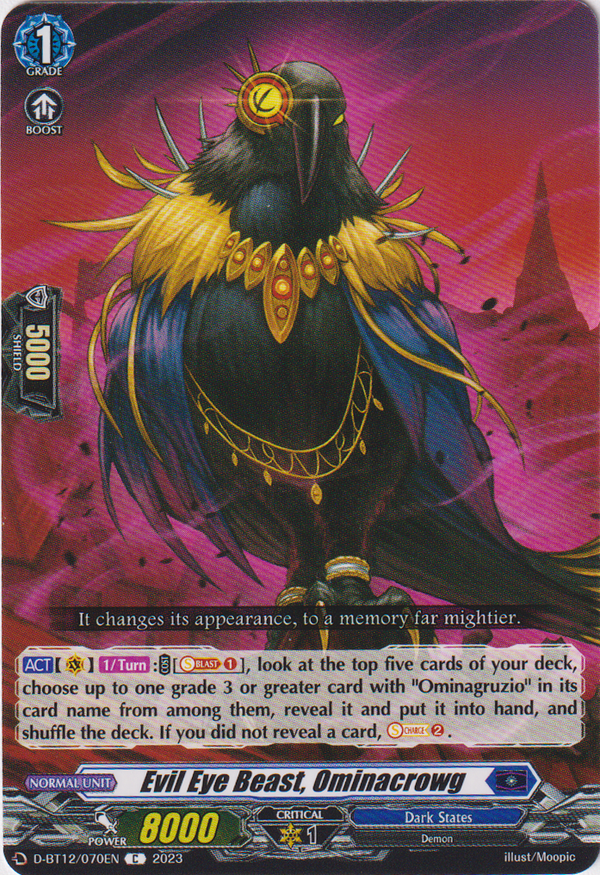 Evil Eye Beast, Ominacrowg - D-BT12/070EN - Evenfall Onslaught - Card Cavern