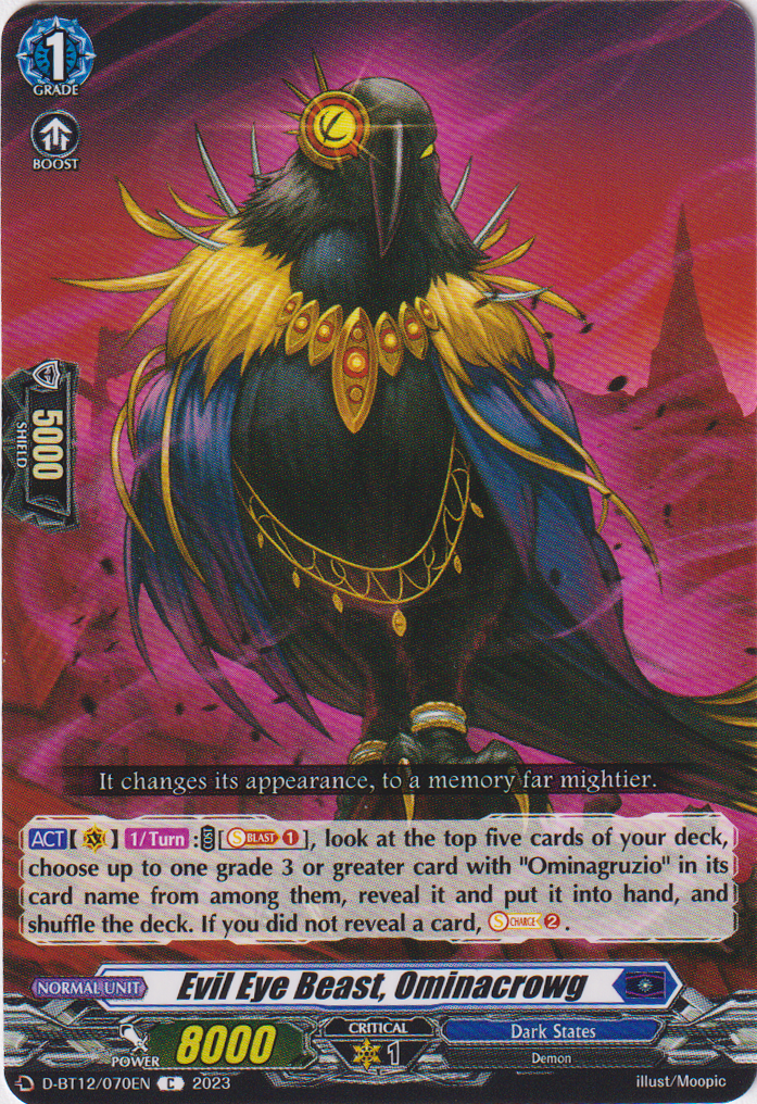 Evil Eye Beast, Ominacrowg - D-BT12/070EN - Evenfall Onslaught - Card Cavern