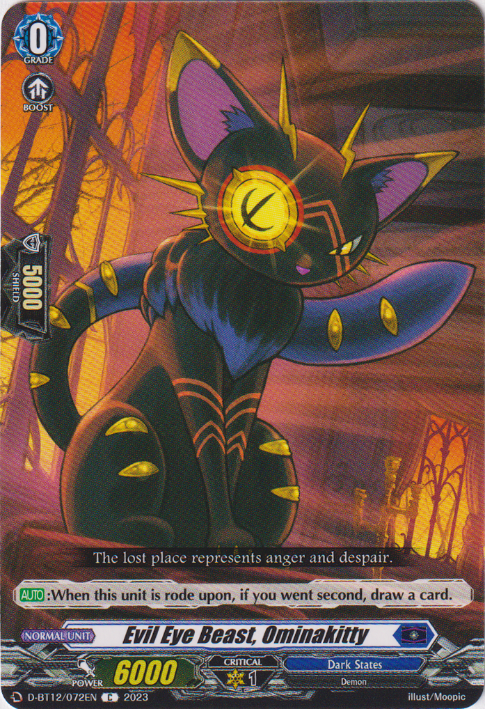 Evil Eye Beast, Ominakitty - D-BT12/072EN - Evenfall Onslaught - Card Cavern