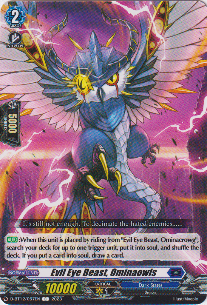 Evil Eye Beast, Ominaowls - D-BT12/067EN - Evenfall Onslaught - Card Cavern