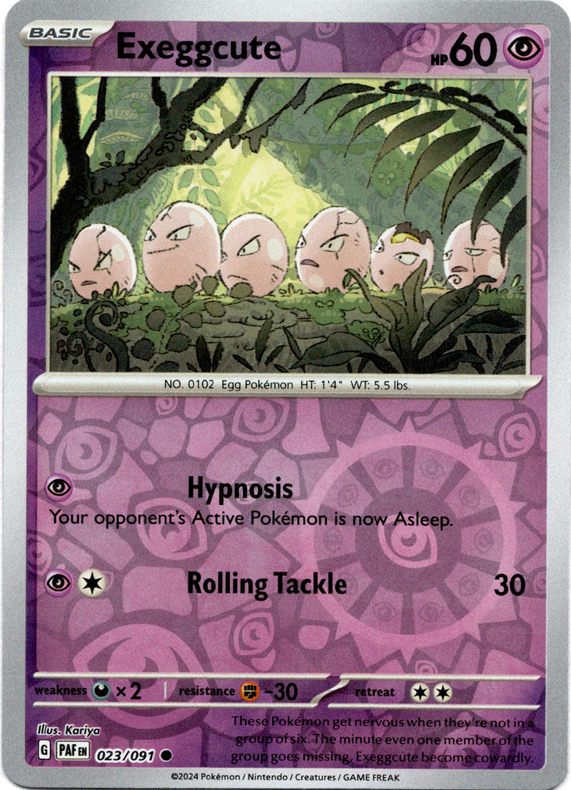 Exeggcute - 023/091 - Paldean Fates - Reverse Holo - Card Cavern