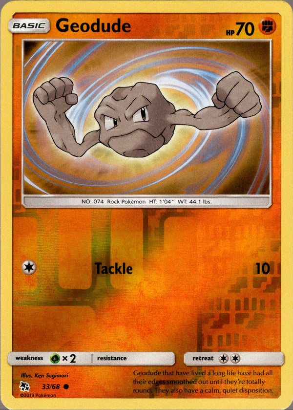 Geodude - 33/68 - Hidden Fates - Reverse Holo - Card Cavern