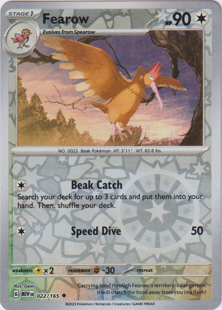 Fearow - 022/165 - Scarlet & Violet 151 - Reverse Holo - Card Cavern