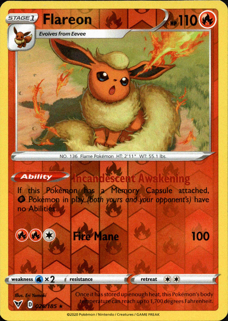 Flareon - 026/185 - Vivid Voltage - Reverse Holo - Card Cavern