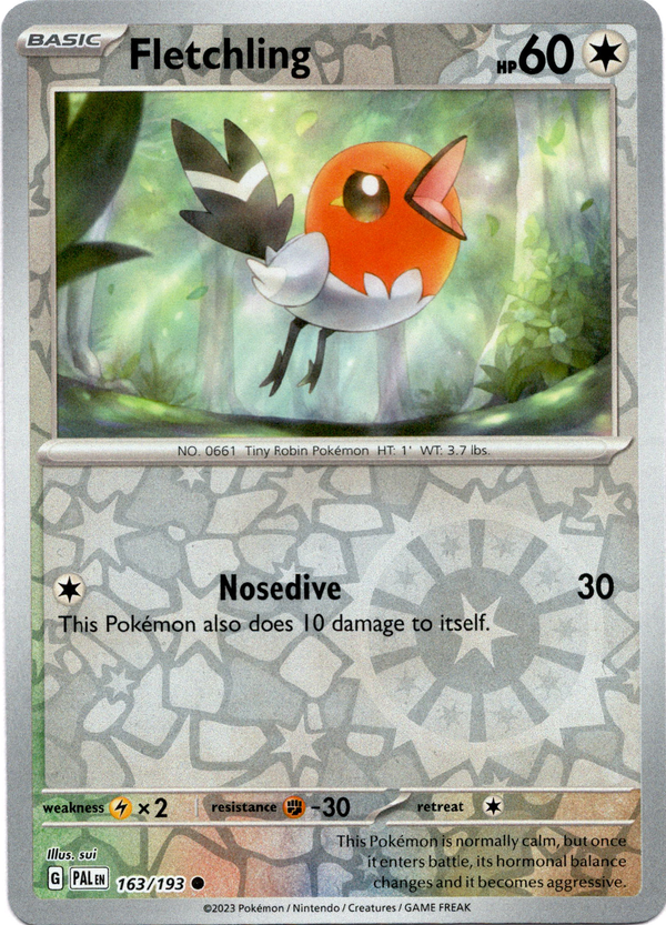 Fletchling - 163/193 - Paldea Evolved - Reverse Holo - Card Cavern