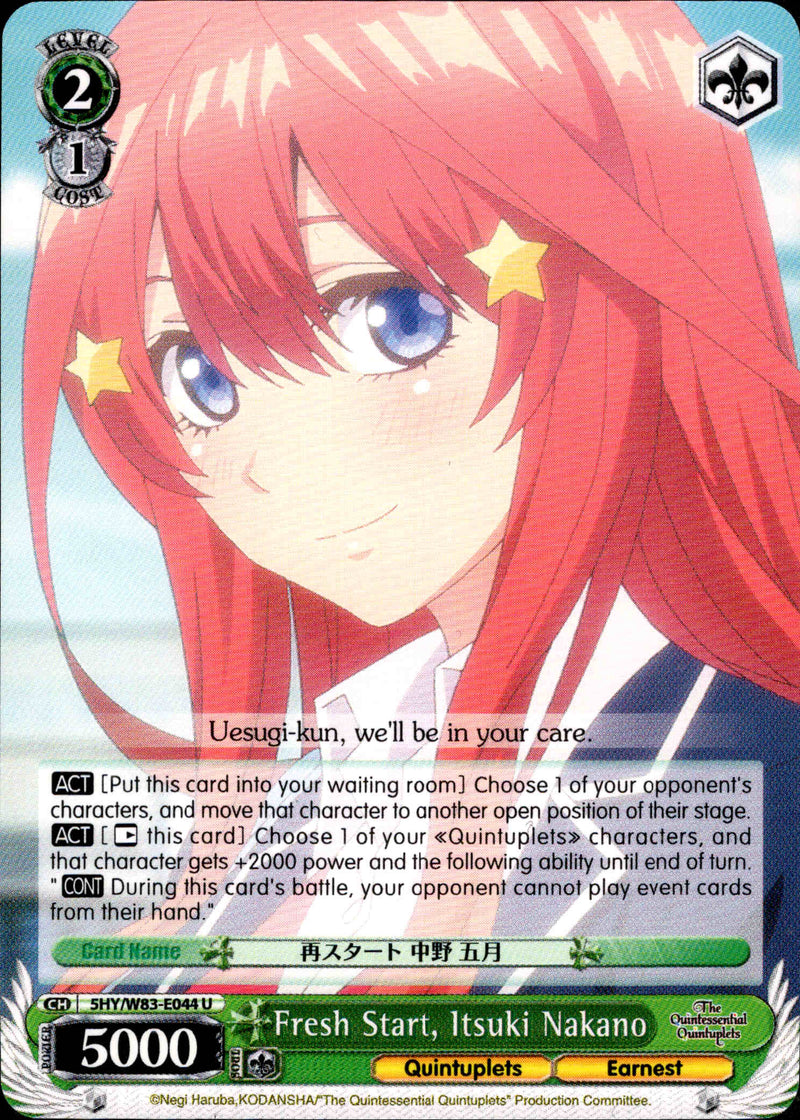 Fresh Start, Itsuki Nakano - 5HY/W83-E044 - The Quintessential Quintuplets - Card Cavern