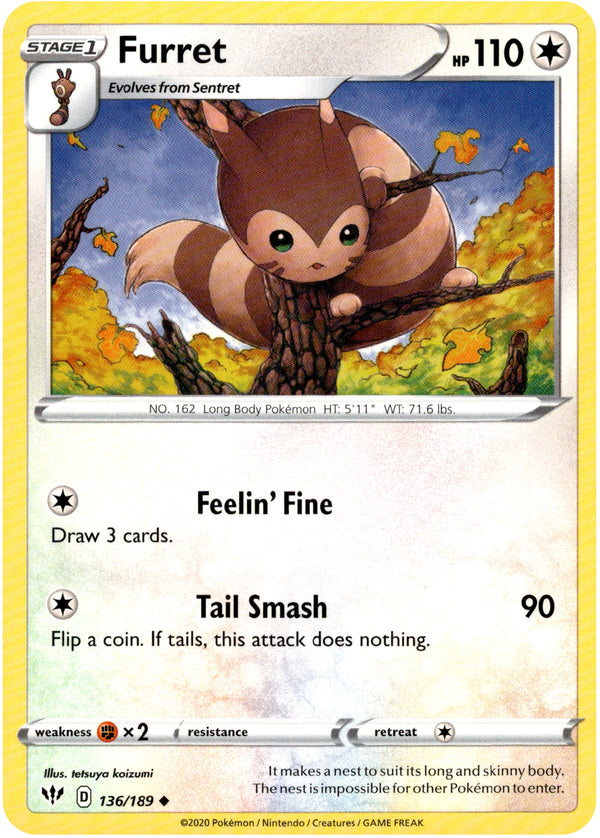 Furret - 136/189 - Darkness Ablaze - Card Cavern