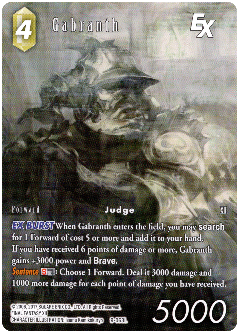 Gabranth Full Art - 9-063L - Opus IX - Card Cavern