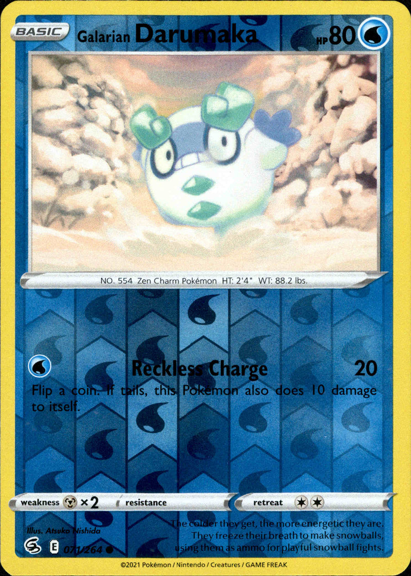 Galarian Darumaka - 071/264 - Fusion Strike - Reverse Holo - Card Cavern