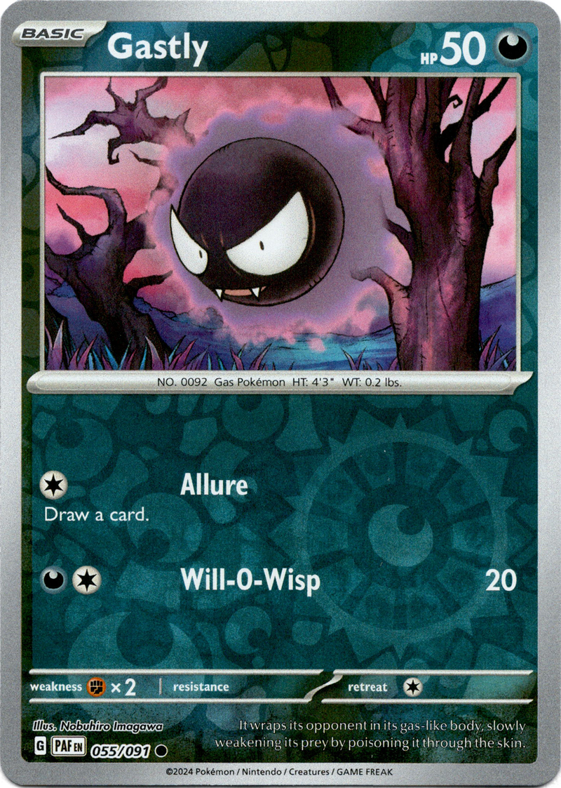 Gastly - 055/091 - Paldean Fates - Reverse Holo - Card Cavern