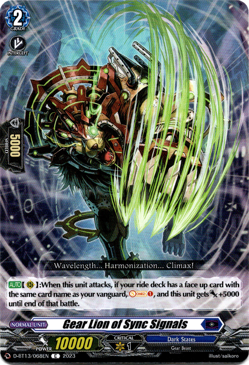 Gear Lion of Sync Signals - D-BT13/068EN - Flight of Chakrabarthi - Card Cavern