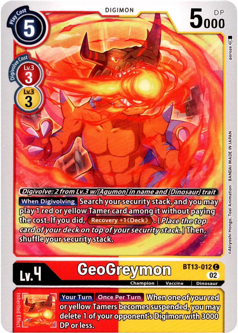 Geogreymon - BT13-012 C - Versus Royal Knight - Card Cavern