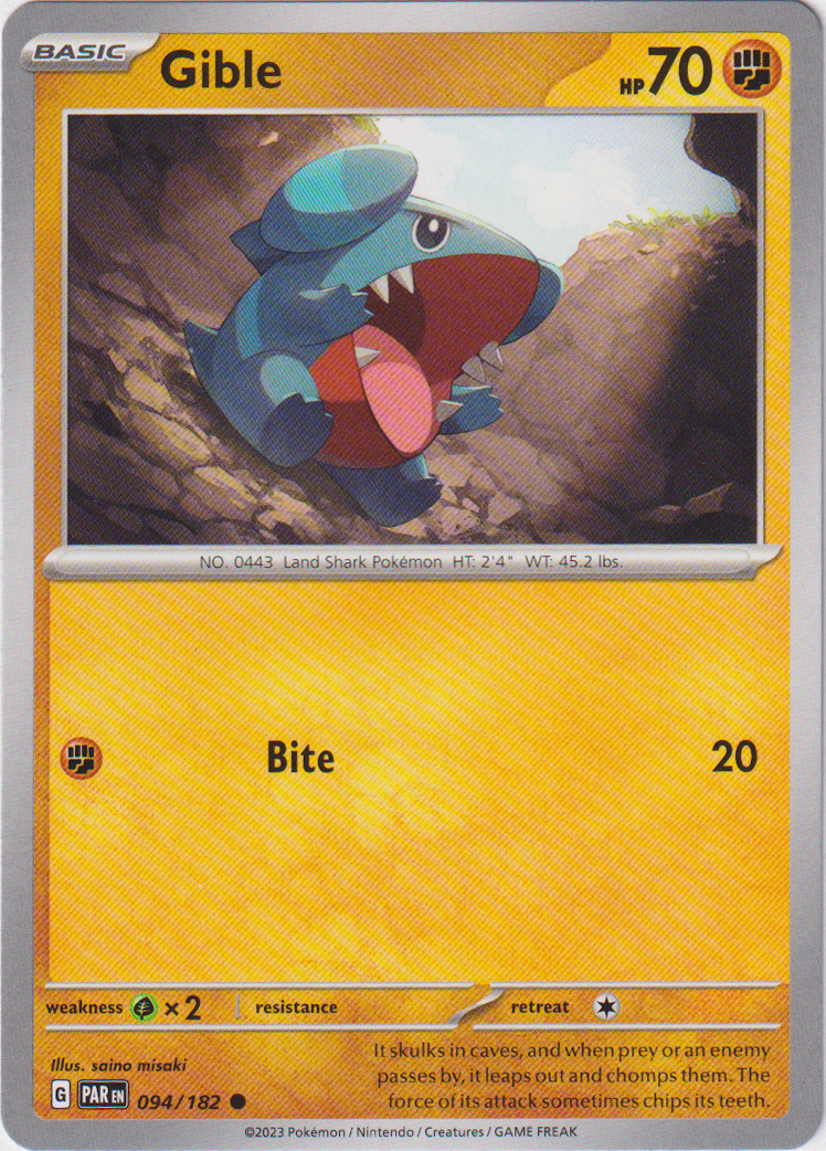 Gible - 094/182 - Paradox Rift - Card Cavern