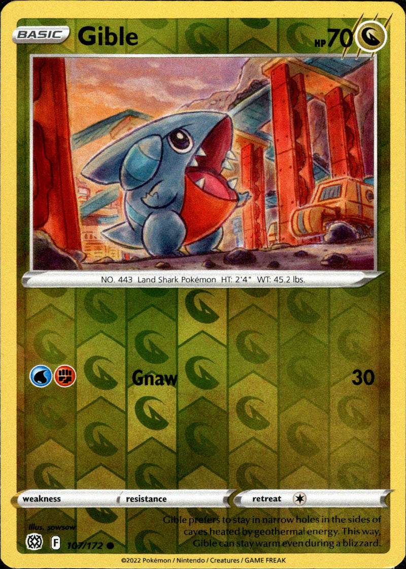 Gible - 107/172 - Brilliant Stars - Reverse Holo - Card Cavern