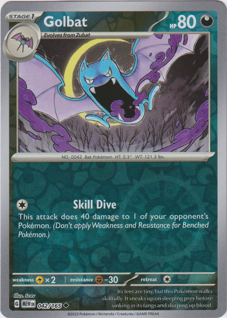 Golbat - 042/165 - Scarlet & Violet 151 - Reverse Holo - Card Cavern