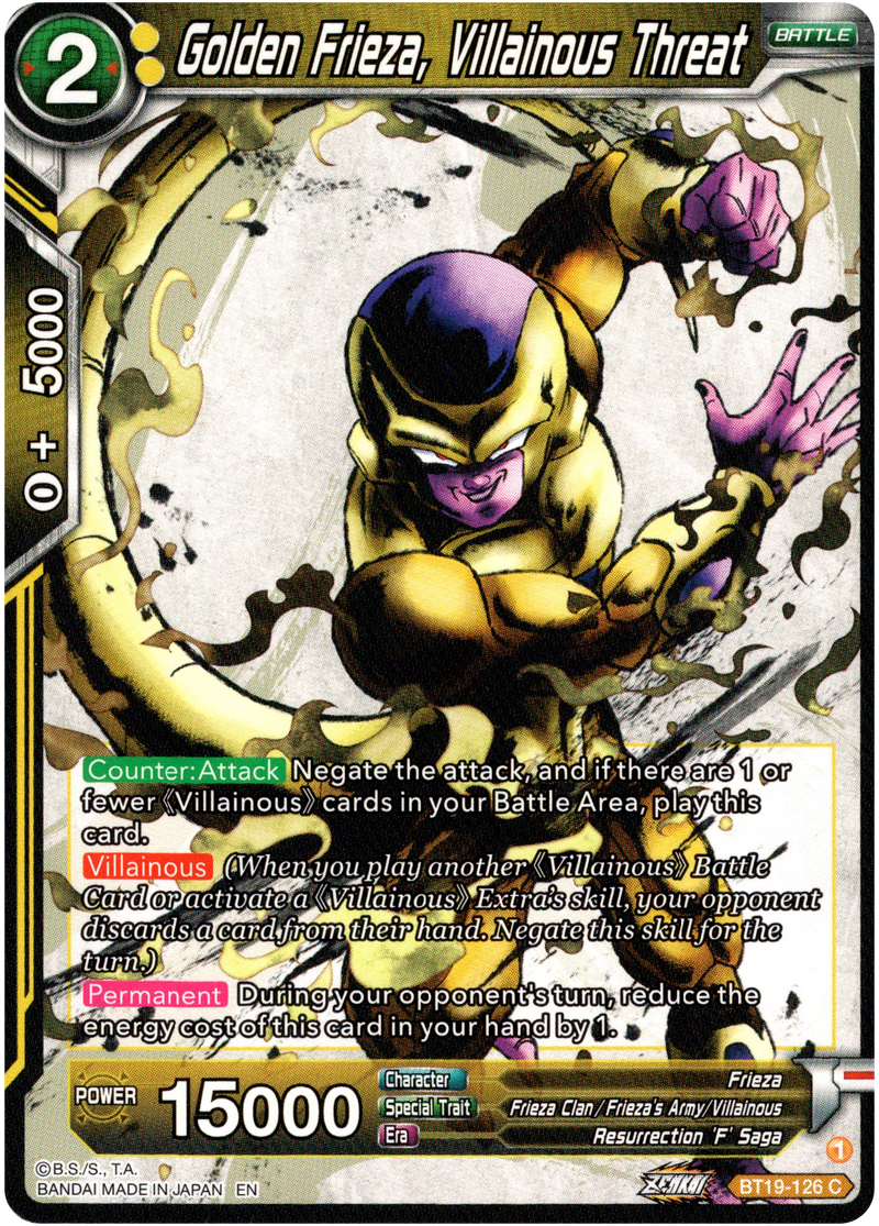 Golden Frieza, Villainous Threat - BT19-126 - Fighter's Ambition - Card Cavern