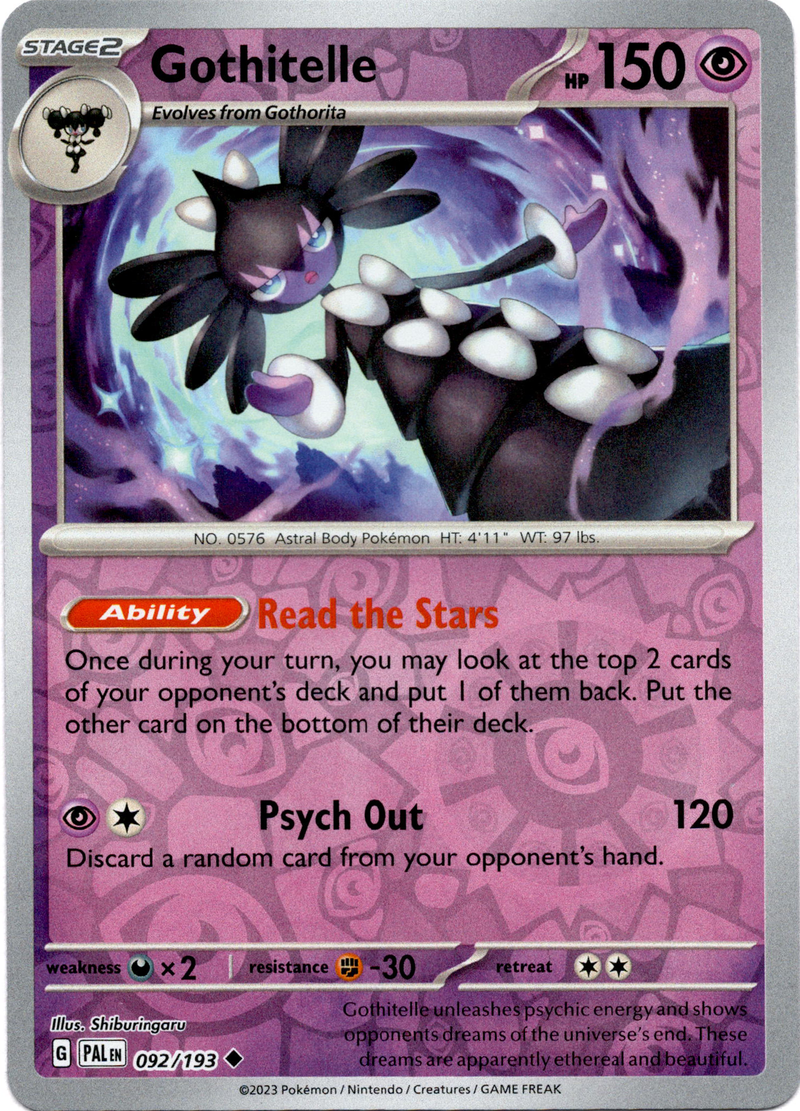 Gothitelle - 092/193 - Paldea Evolved - Reverse Holo - Card Cavern