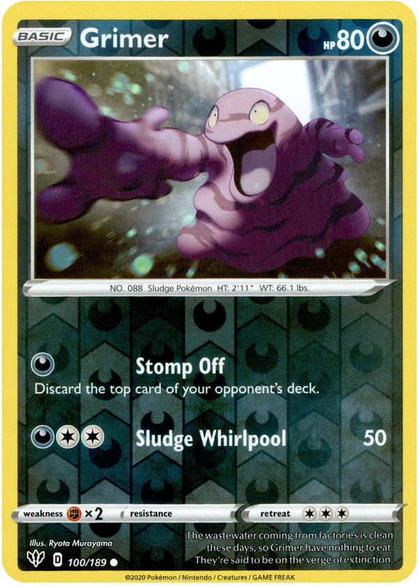 Grimer - 100/189 - Darkness Ablaze - Reverse Holo - Card Cavern