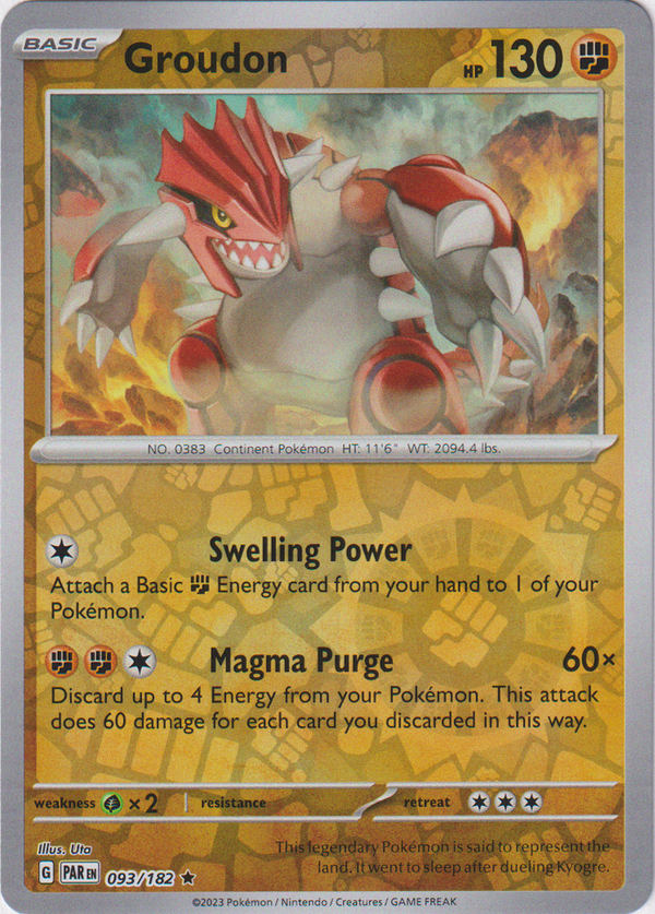 Groudon - 093/182 - Paradox Rift - Reverse Holo - Card Cavern