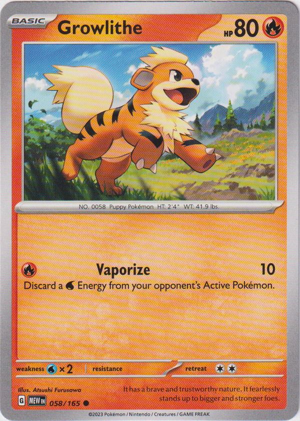 Growlithe - 058/165 - Scarlet & Violet 151 - Card Cavern