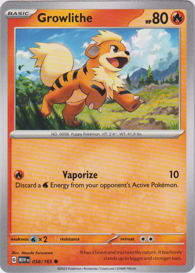 Growlithe - 058/165 - Scarlet & Violet 151 - Card Cavern