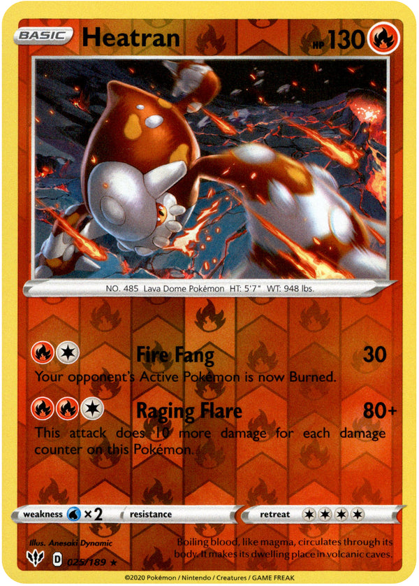 Heatran - 25/189 - Darkness Ablaze - Reverse Holo - Card Cavern