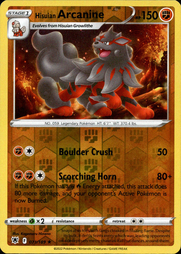 Hisuian Arcanine - 071/189 - Astral Radiance - Reverse Holo - Card Cavern